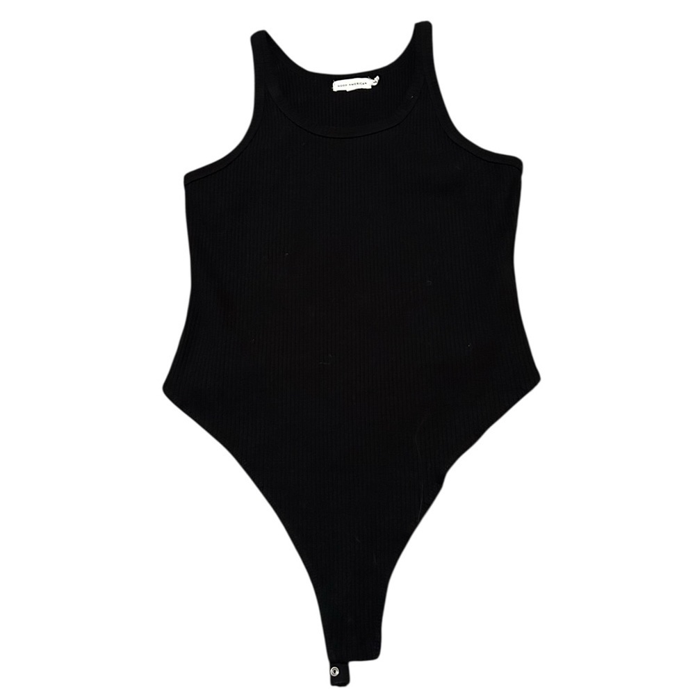 Good American Ribbed Dolly Sculpting Thong Bodysuit One Piece Khloe Kardashian - Picture 4 of 6